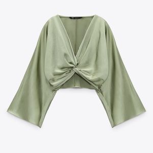 Zara | Cropped Silky Blouse